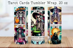 Skeleton tarot cards Tumbler wrap PNG, 20 oz. Product Image 1