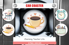 Car Coaster Teacher Life Charm Product Image 1