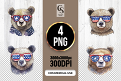 Patriotic Bear Clipart PNG Product Image 1