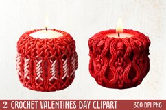 Crochet Valentines Day Clipart, Valentines Day Couplet Product Image 1