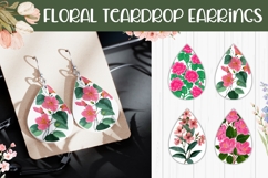 Pink Flowers Earrings, Floral Teardrop Earring Designs Product Image 1