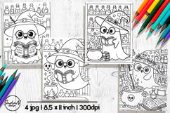 Cute Halloween coloring pages, Cute ghost png Product Image 1