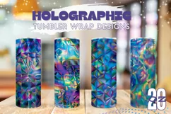 Holographic Tumbler Sublimation Designs, Summer Tumbler Wrap Product Image 1