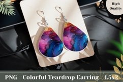 Abstract Teardrop Earrings Sublimation, Glitter Earrings PNG Product Image 1