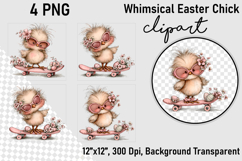 Whimsical Easter Chick Clipart Product Image 1