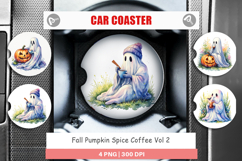 Fall Pumpkin Spice Coffee Car Coaster Product Image 1