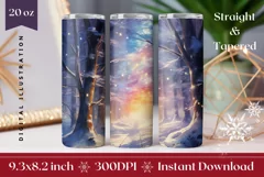 Christmas Tumbler Design, Magic Winter Tumbler Sublimation Product Image 1