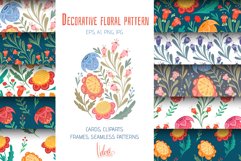 Vector set Decorative floral pattern, cliparts, frames, card Product Image 1