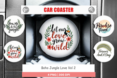 Boho Jungle Valentine Car Coaster Product Image 1