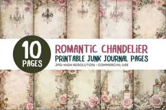 Romantic Chandelier Junk Journal Pages Product Image 1