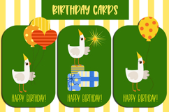 Birthday Cards Bundle, Cute Party Goose Birthday Greeting Product Image 1