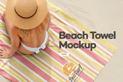 Beach Towel With Woman Mockup Product Image 1