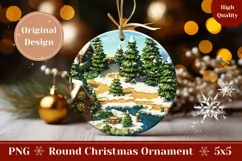 3D Christmas Village Ornament PNG, Winter Ornament Design Product Image 1