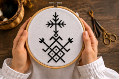Cross stitch traditional Baltic ornament pattern embroidery Product Image 1