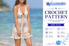 Floral Lace Crochet Mini Dress Pattern PDF Product Image 1