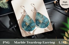 Turquoise Marble Teardrop Earrings Design, Marble Earrings Product Image 1