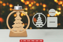 Christmas Candle Holder Laser Cut SVG Product Image 1