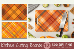 Fall Orange Plaid Cutting Boards sublimation Design Product Image 1