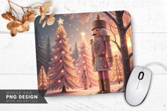 Golden Accented Pink Nutcrackers in a Christmas Mouse Pad Product Image 1