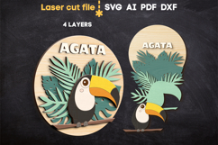 Baby Name Sign Toucan SVG laser cut file for Glowforge Product Image 1