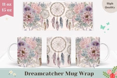 Dreamcatcher Mug Wrap, Dream Catcher Mug Design, Boho Mug Product Image 1