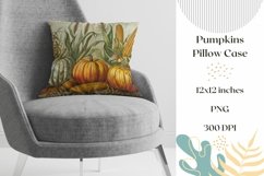Fall Pumpkins Pillow Case Design, Fall Pillow Template Product Image 1