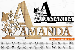 Flower Monogram Split Letters, Floral Monogram Font SVG File Product Image 5