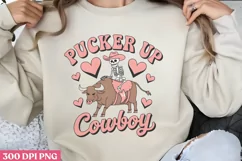 Pucker up cowboy PNG, Retro Valentine PNG Product Image 2