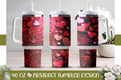 Dark Pink Tumbler Sublimation, Love 40 Oz Tumbler Wrap Product Image 1