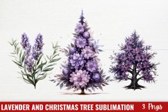 Lavender And Christmas Tree Sublimation Clipart Product Image 1