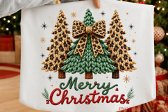Merry Christmas PNG, Leopard Christmas Tree Sublimation Product Image 2