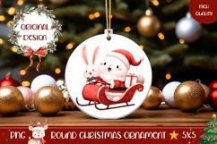 Cartoon Christmas Bunny Ornament, Winter Ornament Design Product Image 1