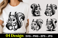Cute Squirrel SVG PNG Product Image 1