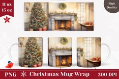 Christmas Fireplace Mug Sublimation, Christmas Coffee Cup Product Image 1
