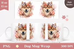 Shiba Inu Dog Mug Wrap Sublimation, Dog Coffee Cup Design Product Image 1