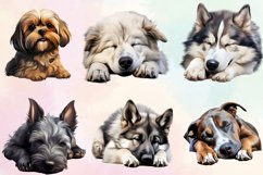 Cute Sleeping Dogs Clipart Bundle Product Image 2