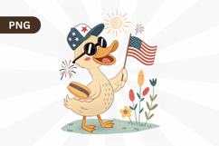 Boy 4th July Goose Patriotic Day PNG Sublimation Design Product Image 1
