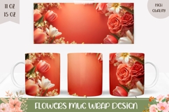 Summer Flowers Mug Wrap, Tulips Mug, Flowers PNG Product Image 1