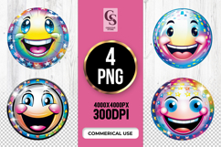 Colorful Smiley Disco Ball Clipart Sublimation PNG Product Image 1