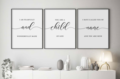 Bible Verse Wall Art Set of 3 Prints Product Image 1
