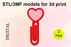 Paper Clips, Heart STL/3MF files for 3D Printing Product Image 1