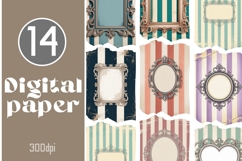 Vintage Frame Digital Paper Product Image 1