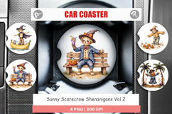 Car Coaster Sunny Scarecrow Fun Product Image 1