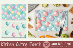 Pastel Birthday Balloons Cutting Boards sublimation Design Product Image 1