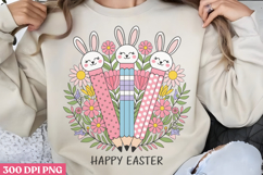 Happy easter PNG, Retro Teacher Easter Sub Product Image 1