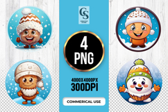 Cute Winter Cartoon Clipart Sublimation PNG Product Image 1