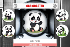 Car Coaster Cute Baby Panda Product Image 1