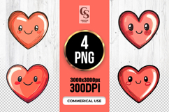 Cute Smiling Heart Clipart Sublimation PNG Product Image 1