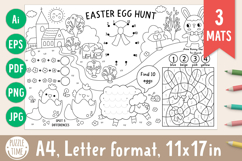 Easter egg hunt coloring activity placemats kit Product Image 1