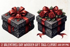 Gothic Valentines Day Clipart, Valentine Skeleton Product Image 1